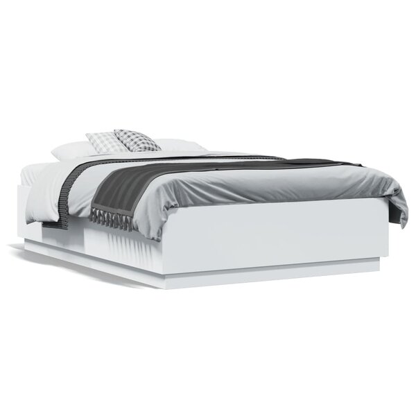 vidaXL Cadre de lit sans matelas blanc 140x190 cm