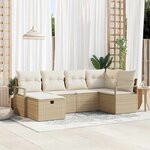 vidaXL Ensemble de canapé de jardin avec coussin 6 Pièces beige et crème