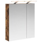vidaXL Armoire Miroir de Salle de Bain Chêne fumé 60 x 14 5 x 70 cm