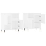vidaXL Buffets 2 Pièces blanc bois d'ingénierie