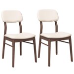 vidaXL Chaises à manger coussins 2 Pièces marron bois massif caoutchouc