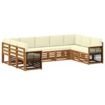 vidaXL Ensemble de canapé d'angle avec coussin 7 Pièces Naturel et Crème