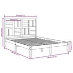 vidaXL Cadre de lit Blanc Bois massif 135x190 cm Double