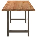 vidaXL Table à manger et bord naturel bois massif chêne rectangulaire