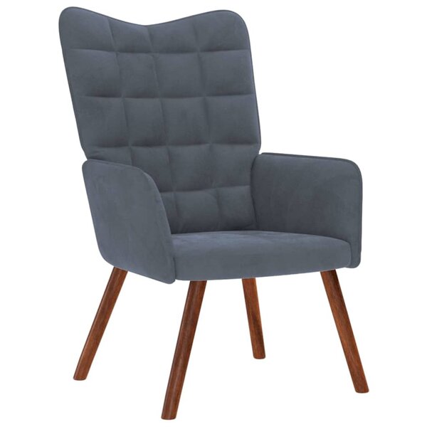 vidaXL Chaise de relaxation Gris foncé Velours