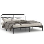 vidaXL Cadre de lit métal sans matelas avec tête de lit noir 193x203cm