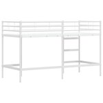 vidaXL Lit mezzanine pour enfants Blanc 99 5 x 190 cm Acier