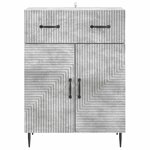 vidaXL Buffet Gris béton 66 x 34 5 x 89 5 cm Bois d'ingénierie