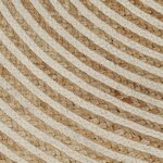 vidaXL Tapis fait à la main Jute avec design de spirale Blanc 150 cm