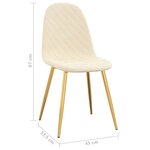 vidaXL Chaises à manger lot de 6 blanc crème velours