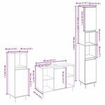 vidaXL Ensemble de Meubles de Salle de Bain 3 Pièces Chêne artisanal