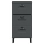 vidaXL Table de chevet VIKEN gris anthracite bois d'ingénierie