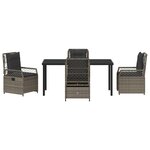 vidaXL Ensemble de salle à manger pour jardin 5 Pièces Gris polyrotin