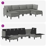 vidaXL Ensemble de meubles pour le salon 6 Pièces Gris foncé Tissu