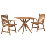 vidaXL Ensemble à manger de jardin 3 Pièces Bois d'acacia solide
