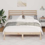 vidaXL Cadre de lit Marron 140 x 190 cm Bois massif en pin
