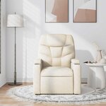 vidaXL Fauteuil de massage inclinable Crème Tissu