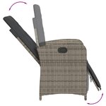 vidaXL Ensemble à manger de jardin et coussins 7 Pièces gris rotin