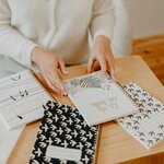 Carnet spirales et lignes - Les hirondelles sur le fil - Blanc