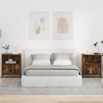 vidaXL Tables de chevet avec tiroir 2 Pièces Chêne fumé 49 x 36 x 61 cm