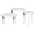 vidaXL Table basse 3 Pièces Blanc Bois massif en pin