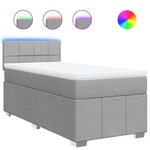 vidaXL Sommier à lattes de lit avec matelas gris clair 80x200 cm tissu