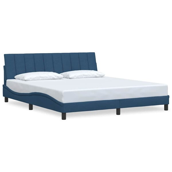 vidaXL Cadre de lit sans matelas Hanko bleu 180x200 cm tissu