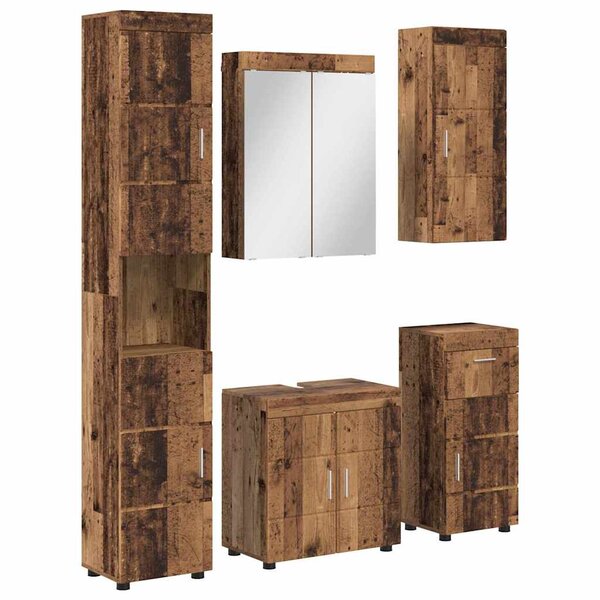 vidaXL Ensemble de mobilier de salle de bain TULUM Bois ancien