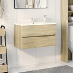 vidaXL Armoire d'évier chêne sonoma 80x38 5x45 cm Bois d'ingénierie