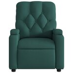 vidaXL Fauteuil inclinable électrique Vert foncé Tissu