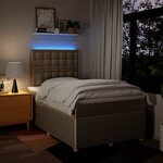 vidaXL Sommier à lattes de lit avec matelas crème 120x190 cm tissu