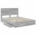 vidaXL Lit de Rangement Gris Sonoma 150 x 200 cm Bois d'ingénierie
