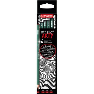 étui de 6 crayons graphite Othello mines tendres (2x 4B 2x 3B 2x 2B) STABILO