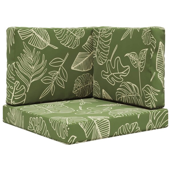 vidaXL Coussin de canapé d'extérieur 3 Pièces Modèle feuille Polyester