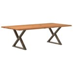 vidaXL Table à manger avec bord naturel 240x120x74cm bois massif chêne