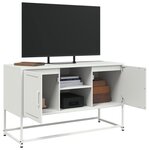 vidaXL Meuble TV blanc 100 5x39x60 5 cm acier