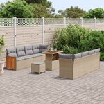vidaXL Ensemble de canapé de jardin 11 Pièces Beige et Gris clair