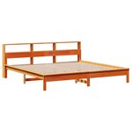 vidaXL Lit bibliothèque sans matelas cire marron 180x200 cm pin massif