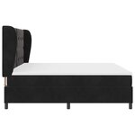 vidaXL Lit à ressorts avec matelas Noir 200 x 200 cm Velours