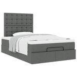 vidaXL Cadre de lit ottoman avec matelas gris foncé 120x190 cm tissu