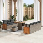 vidaXL Ensemble de canapé de jardin Manuel 10 Pièces Gris 80 x 80 x 71 cm