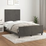 vidaXL Cadre de lit sans matelas gris foncé 120x190 cm velours