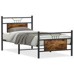 vidaXL Cadre de lit sans matelas chêne fumé 75x190cm bois d'ingénierie