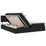 vidaXL Lit de rangement LED avec matelas Noir 180 x 200 cm Tissu