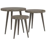 vidaXL Ensemble de tables d'appoint 3 Pièces Gris MDF et fer