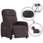 vidaXL Fauteuil de massage inclinable électrique Marron foncé Tissu