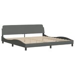 vidaXL Lit avec matelas Dover gris foncé 200x200 cm tissu