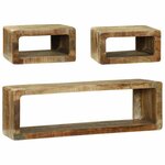 vidaXL Meuble TV avec Rangement 3 Pièces Marron Bois de manguier massif
