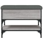 vidaXL Banc à chaussures sonoma gris 62x42x45 cm bois d'ingénierie