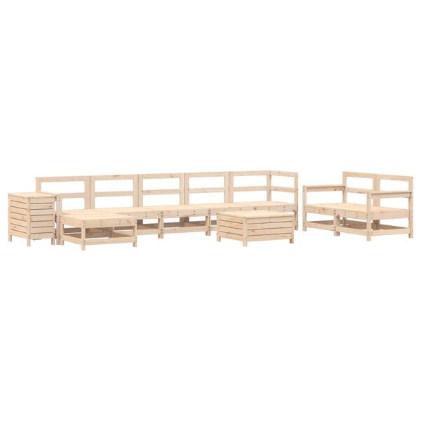 vidaXL Salon de jardin 10 Pièces bois de pin massif